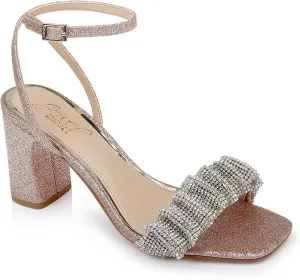 Jewel Badgley Mischka Rita Bejeweled Strap Block Heel
