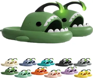 Jfxgjuv Angler Fish Slides - Shark Slides Angler Fish Slippers Glow in The Dark, Super Soft, Comfy, Silent and Anti-Slippery Slippers Sandals