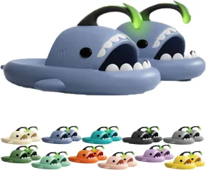 Jfxgjuv Angler Fish Slides - Shark Slides Angler Fish Slippers Glow in The Dark, Super Soft, Comfy, Silent and Anti-Slippery Slippers Sandals