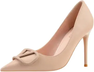JOEupin Women Pointed Toe Pumps Mid-Heel Pumps Formal Wedding Bridal Classic Stiletto Heel