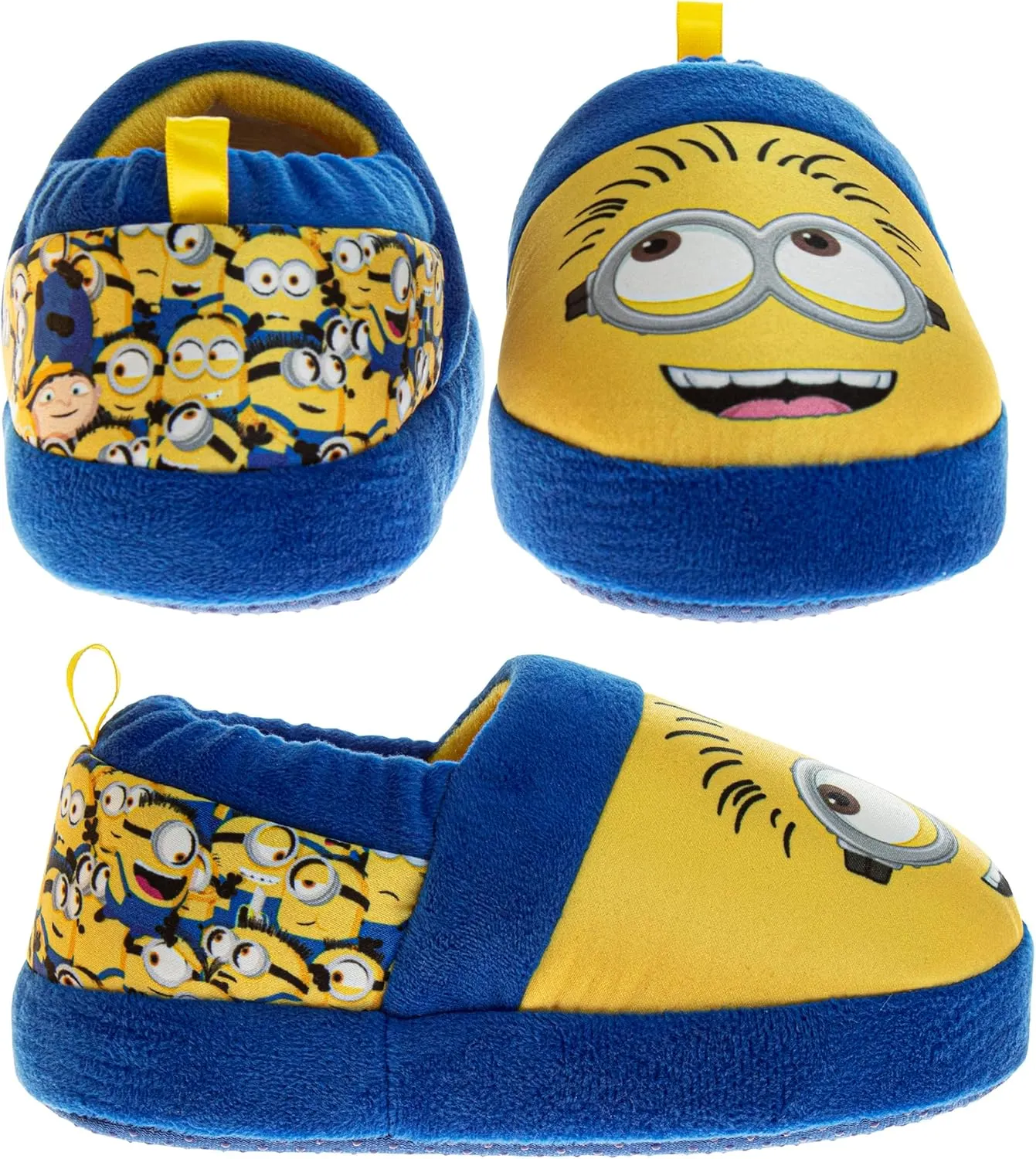 Josmo Minions Slippers for Girls and Boys - Despicable Me Indoor Comfy House Shoes Plush Fuzzy Minion Slipper (sizes: 5-10 Toddlers / 11-1 Little Kid / 2-5 Big Kids)