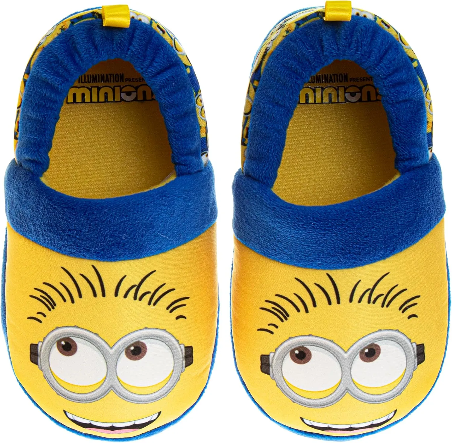 Josmo Minions Slippers for Girls and Boys - Despicable Me Indoor Comfy House Shoes Plush Fuzzy Minion Slipper (sizes: 5-10 Toddlers / 11-1 Little Kid / 2-5 Big Kids)