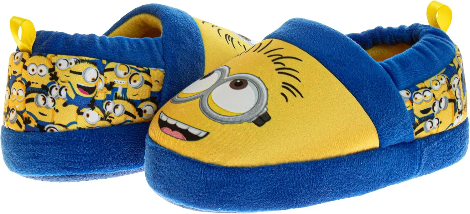 Josmo Minions Slippers for Girls and Boys - Despicable Me Indoor Comfy House Shoes Plush Fuzzy Minion Slipper (sizes: 5-10 Toddlers / 11-1 Little Kid / 2-5 Big Kids)