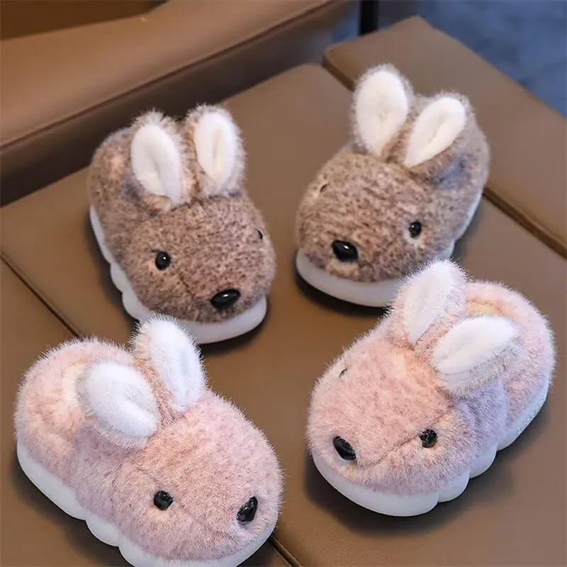 Kid Girl Boy Lovely Rabbit Warm Indoor Slippers for Winter House Bedroom Walking