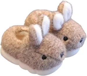 Kid Girl Boy Lovely Rabbit Warm Indoor Slippers for Winter House Bedroom Walking