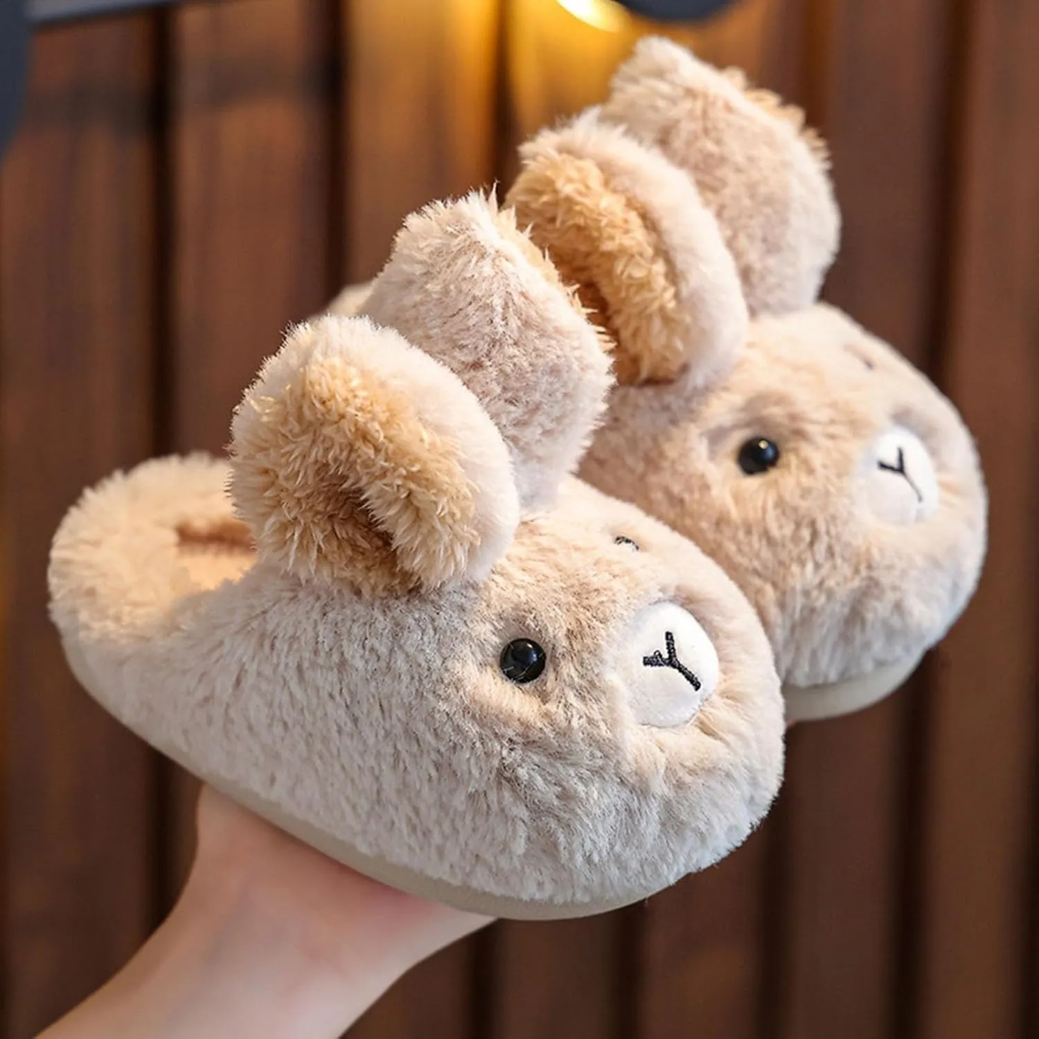Kids Bunny Slippers Winter Girls Boys House Comfy Plush for Home Indoor Shoes Toddler Rabbit Ear Slip On Slide