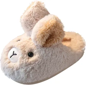 Kids Bunny Slippers Winter Girls Boys House Comfy Plush for Home Indoor Shoes Toddler Rabbit Ear Slip On Slide