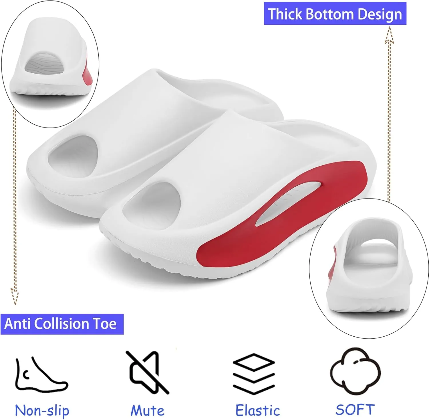 Kids Cloud Slides Boys Girls Comfy Pillow Slippers Summer Beach Sandals Non-Slip Thick Sole Slippers for Indoor Outdoor