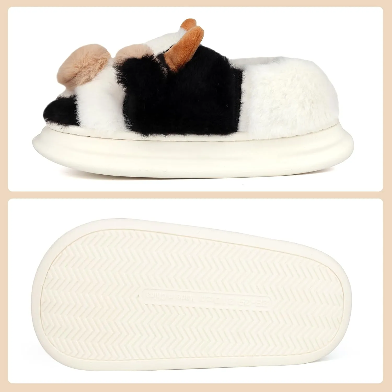 Kids Cow Slippers丨Toddler Boys Girls Animal Slippers丨Youth Fuzzy Slippers丨Comfy House Slippers Shoes丨Memory Foam丨Cute Cartoon丨Soft Non-slip