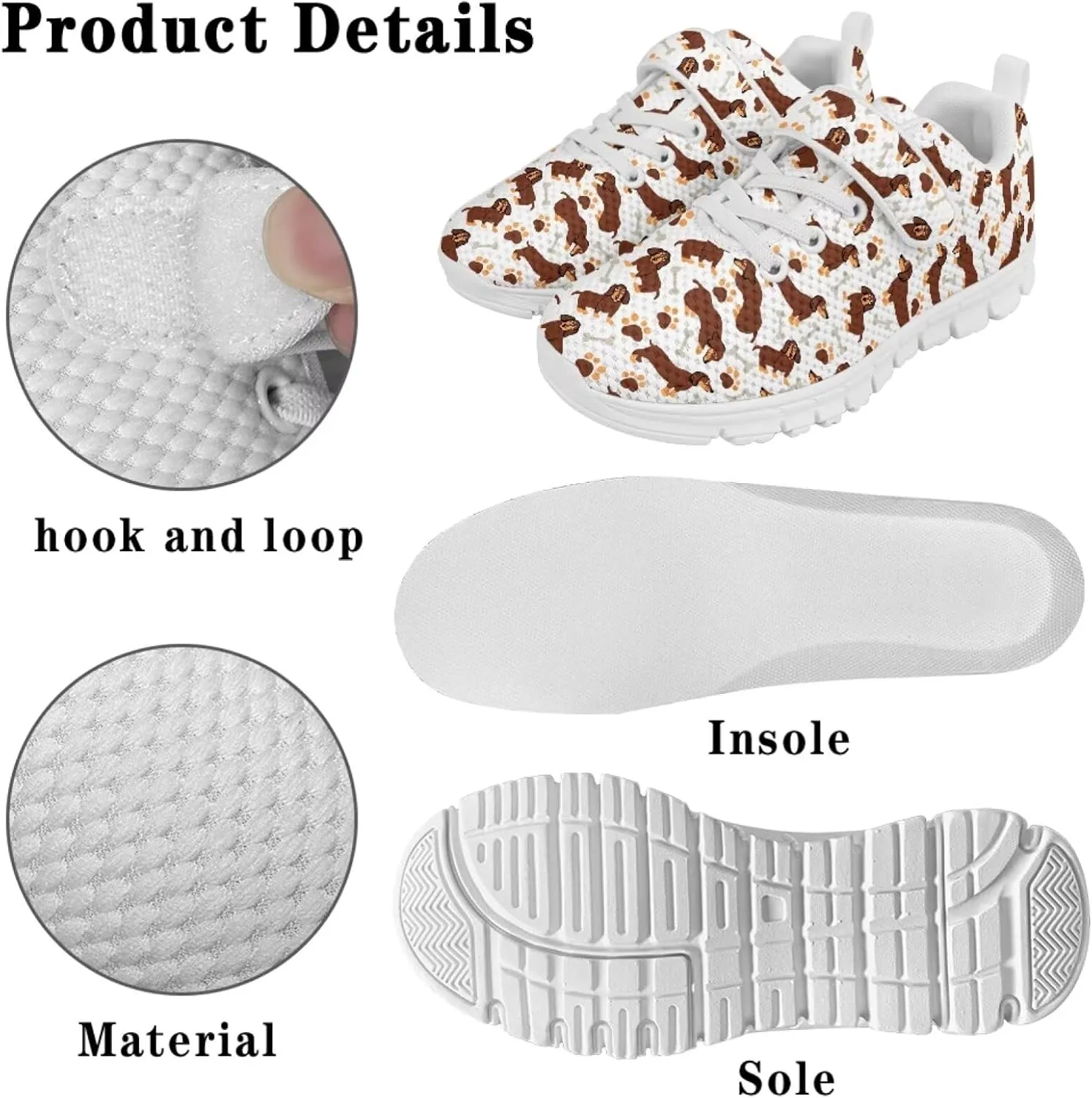 Kids' Dog Athletic Sneaker for Girls Boys Running Hiking Sneaker Tennis Fitness Training Shoes