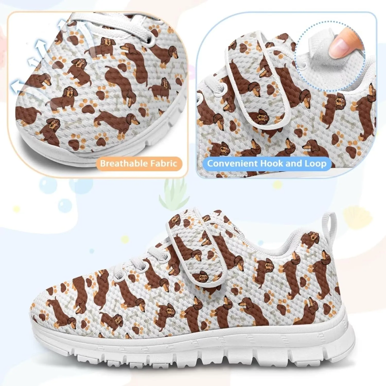 Kids' Dog Athletic Sneaker for Girls Boys Running Hiking Sneaker Tennis Fitness Training Shoes