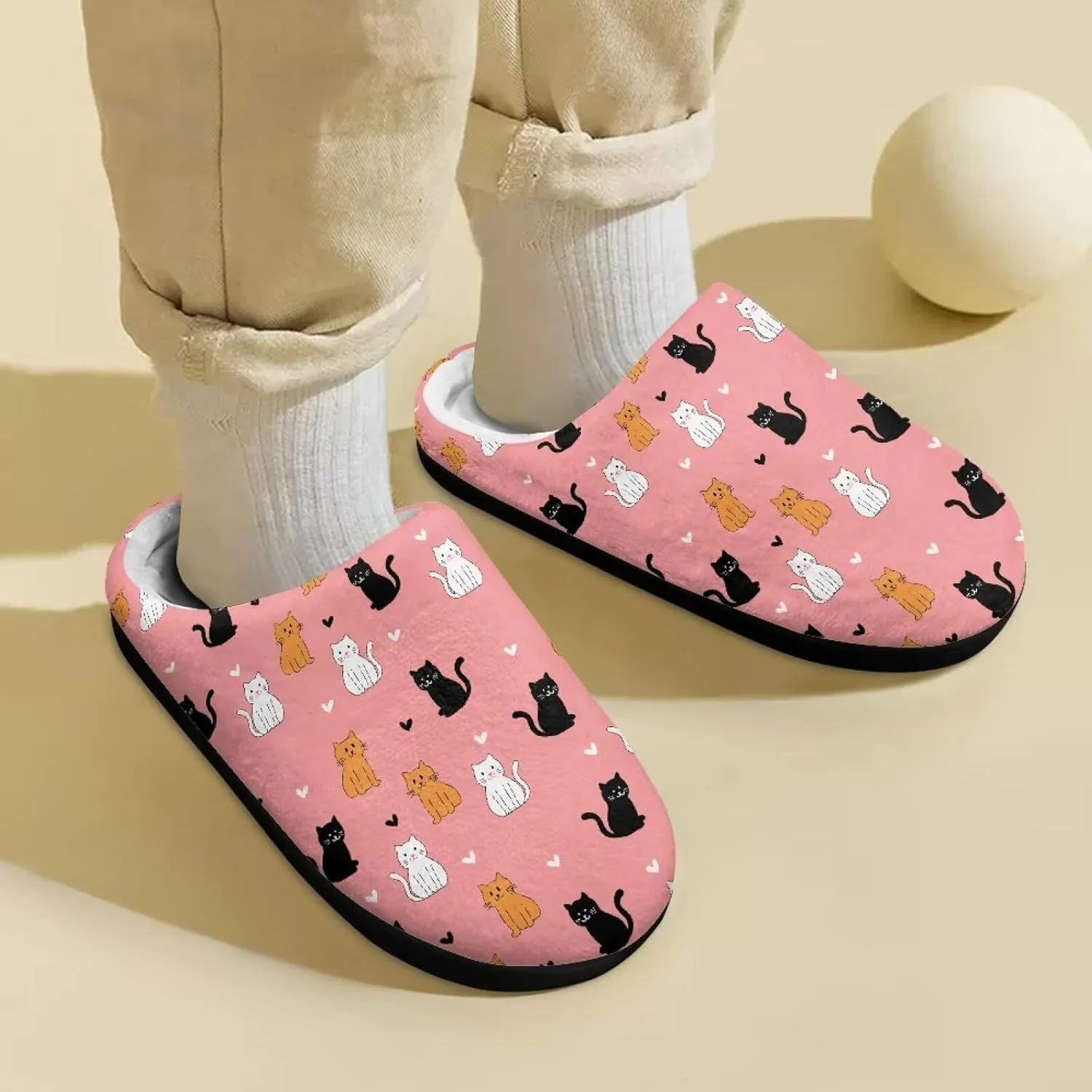 Kids House Slippers Pink, Warm Soft Slippers Home Slippers for Girls Non Slip, Comfy Cozy Slippers Indoor