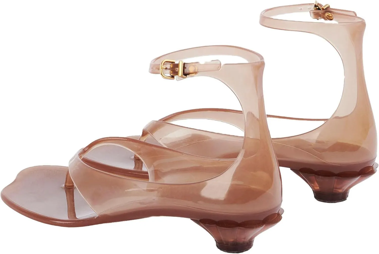 Kitten Heels for Women Clear Flip Flops Summer Heeled Sandals Low Heels Thong Strap Party Dress Beach Walking Vacation Shoes