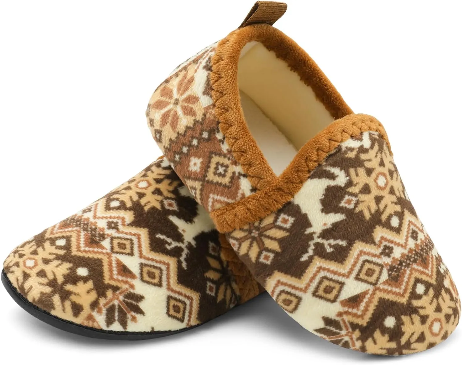 L-RUN Toddler Boys Girls House Slippers Indoor Home Shoes Warm Slipper Socks for Kids Baby Soft Winter Warm Walking Shoes