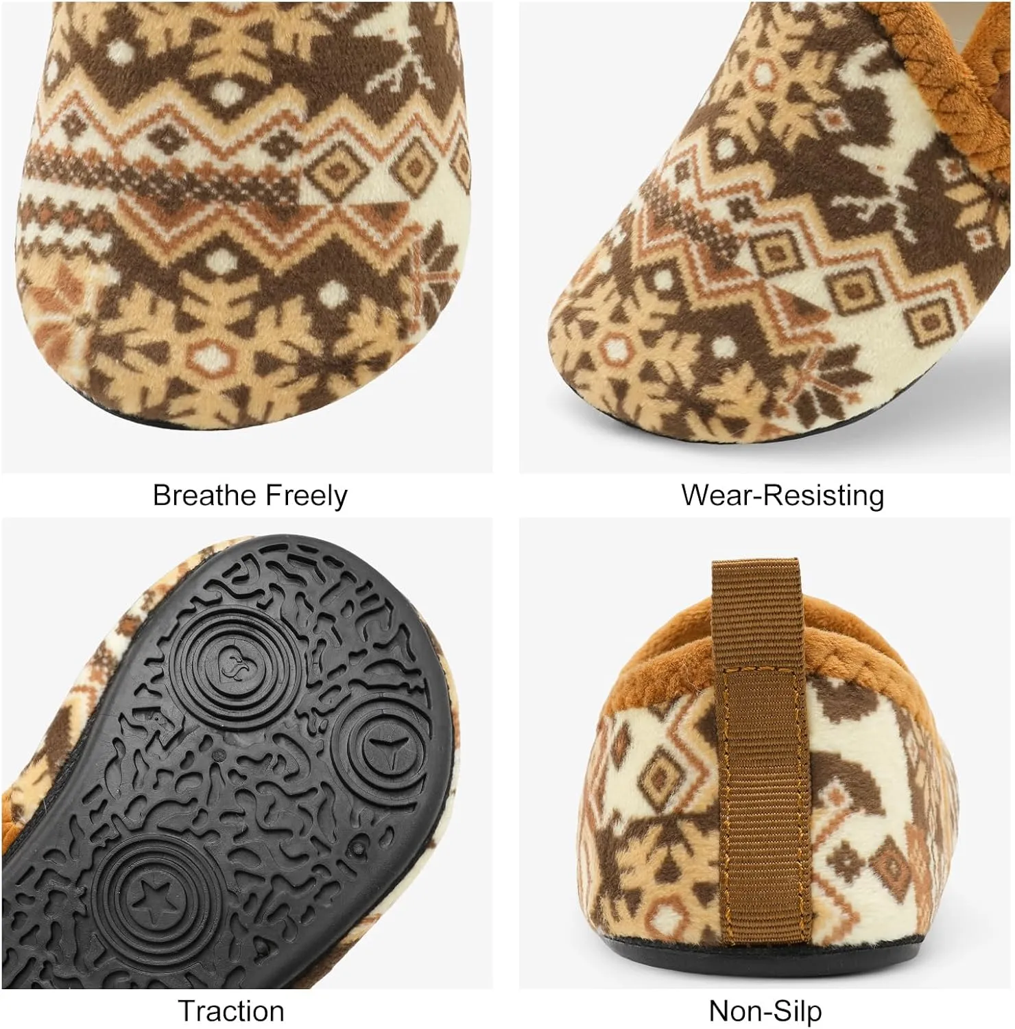 L-RUN Toddler Boys Girls House Slippers Indoor Home Shoes Warm Slipper Socks for Kids Baby Soft Winter Warm Walking Shoes