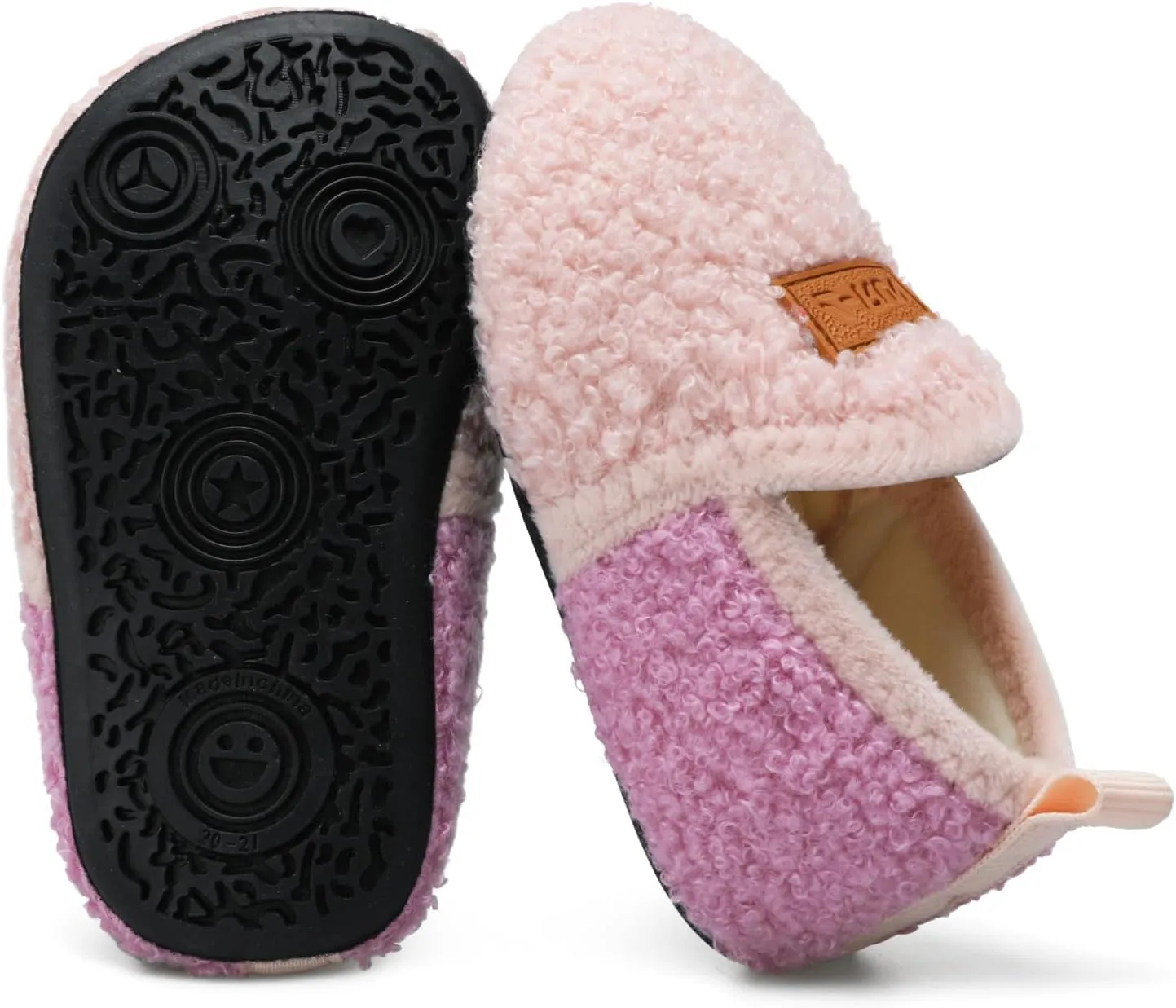 L-RUN Toddler Boys Girls House Slippers Indoor Home Shoes Warm Slipper Socks for Kids Baby Soft Winter Warm Walking Shoes