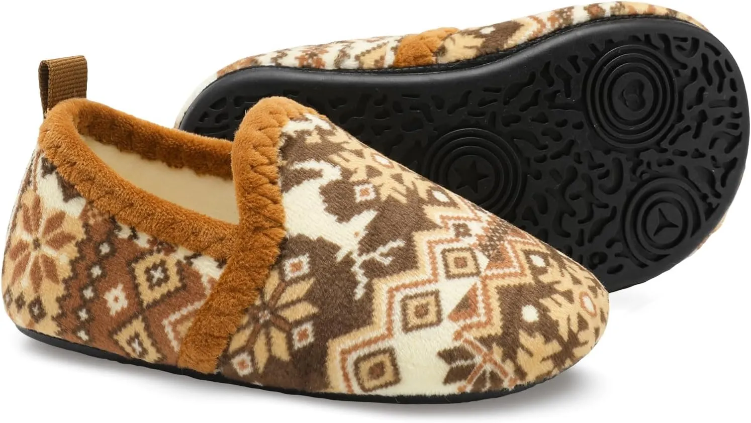 L-RUN Toddler Boys Girls House Slippers Indoor Home Shoes Warm Slipper Socks for Kids Baby Soft Winter Warm Walking Shoes