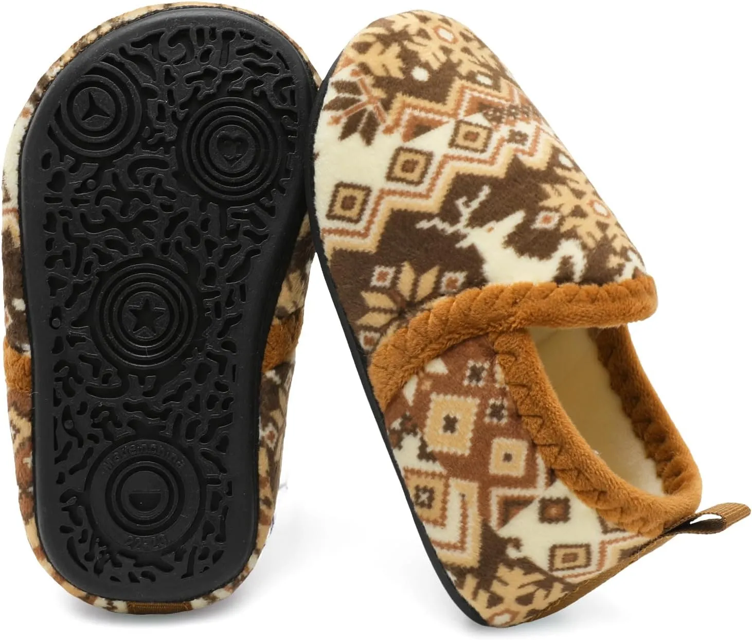 L-RUN Toddler Boys Girls House Slippers Indoor Home Shoes Warm Slipper Socks for Kids Baby Soft Winter Warm Walking Shoes