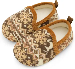 L-RUN Toddler Boys Girls House Slippers Indoor Home Shoes Warm Slipper Socks for Kids Baby Soft Winter Warm Walking Shoes
