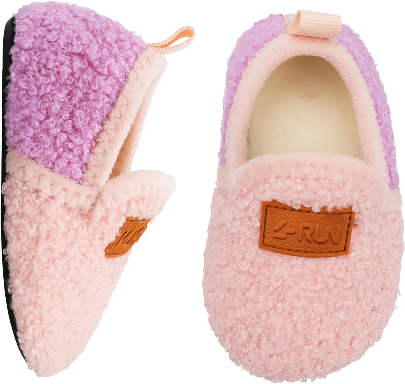 L-RUN Toddler Boys Girls House Slippers Indoor Home Shoes Warm Slipper Socks for Kids Baby Soft Winter Warm Walking Shoes