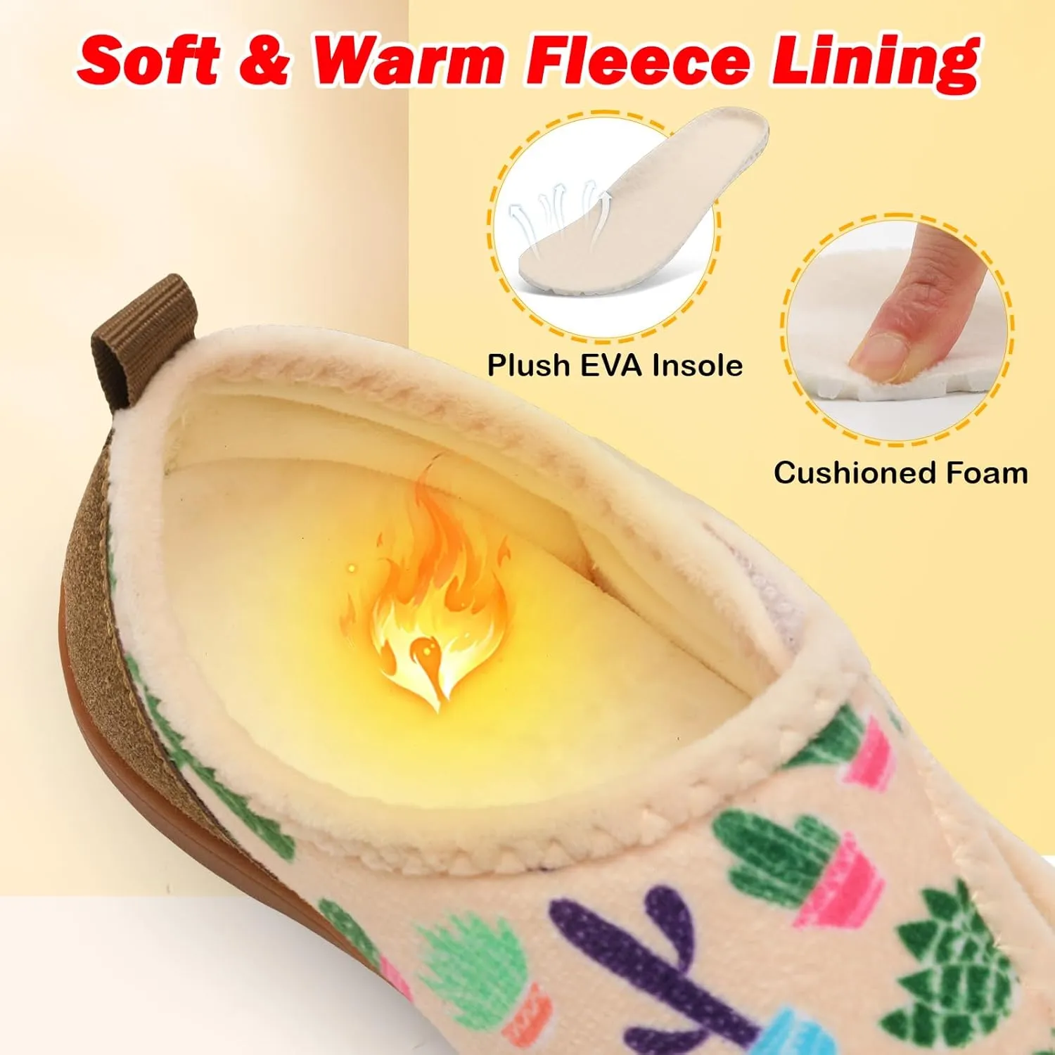 L-RUN Womens Wide Toe Box Barefoot Diabetic Shoes - Ladies House Slippers for Indoor and Outdoor