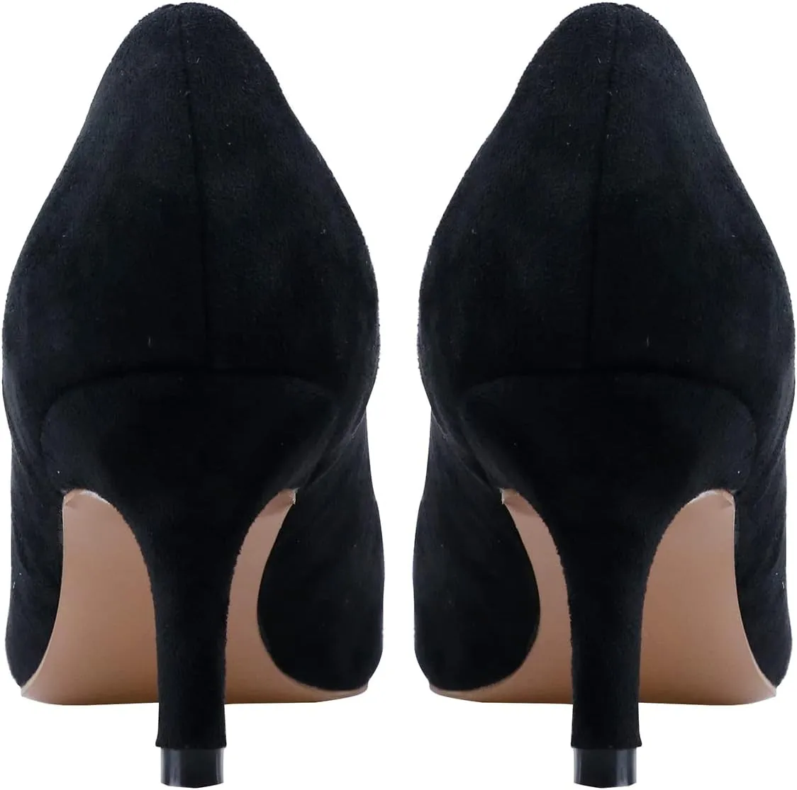 LEMUTISME Women's Stylish Pointed Toe 2 Inches Comfort Slip On Low Kitten Heel Dress Loafer Pumps for Work Office Business