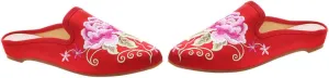 LIFKOME 1Pair Embroidered Slippers Cozy Home Footwear for Winter Non Slip Design for Indoor Use with Jeans Shorts Skirts Fashionable and Comfortable