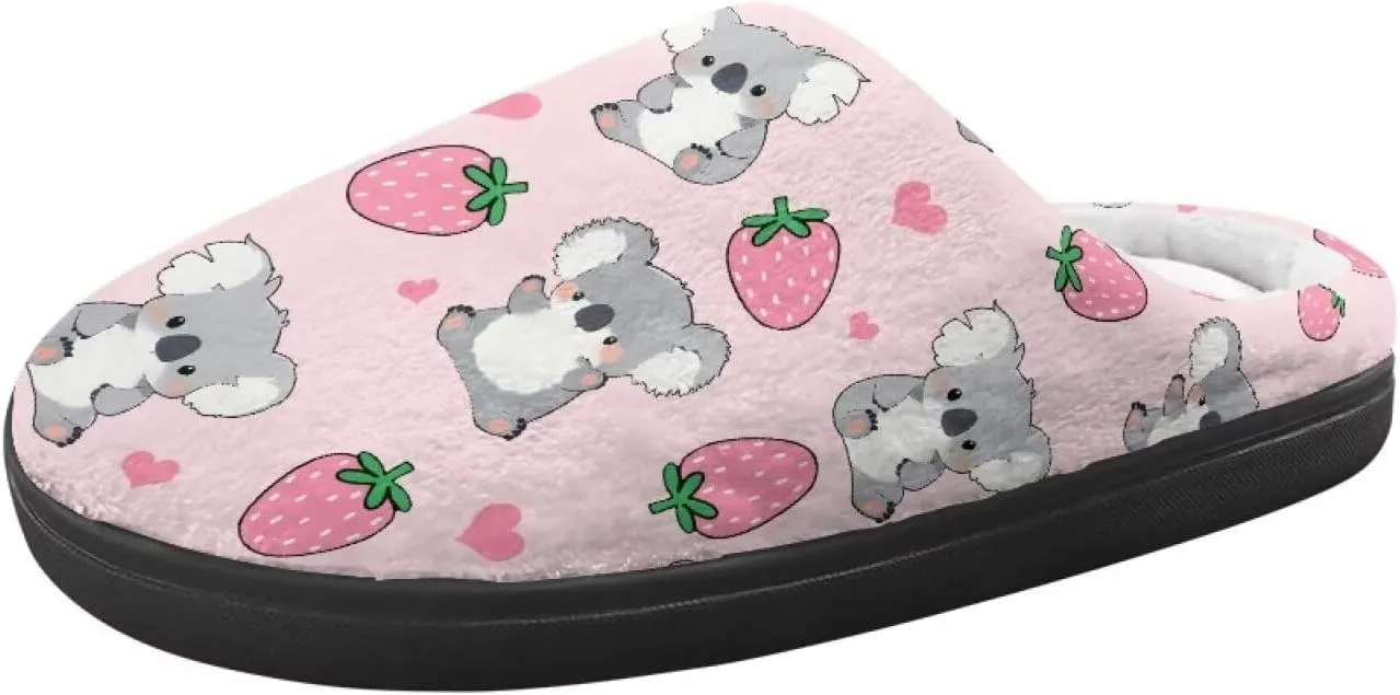 Little Girls Slippers Indoor Comfort Cute Pattern Size 9-15 Black
