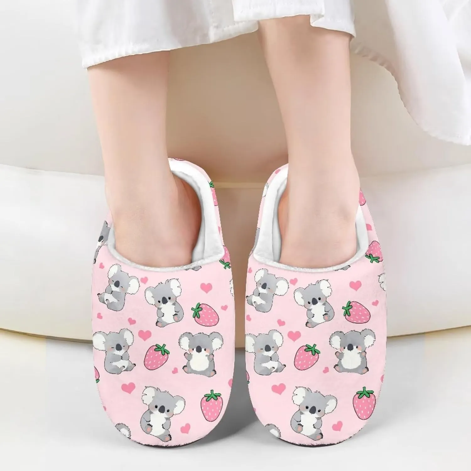 Little Girls Slippers Indoor Comfort Cute Pattern Size 9-15 Black