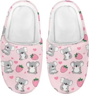 Little Girls Slippers Indoor Comfort Cute Pattern Size 9-15 Black