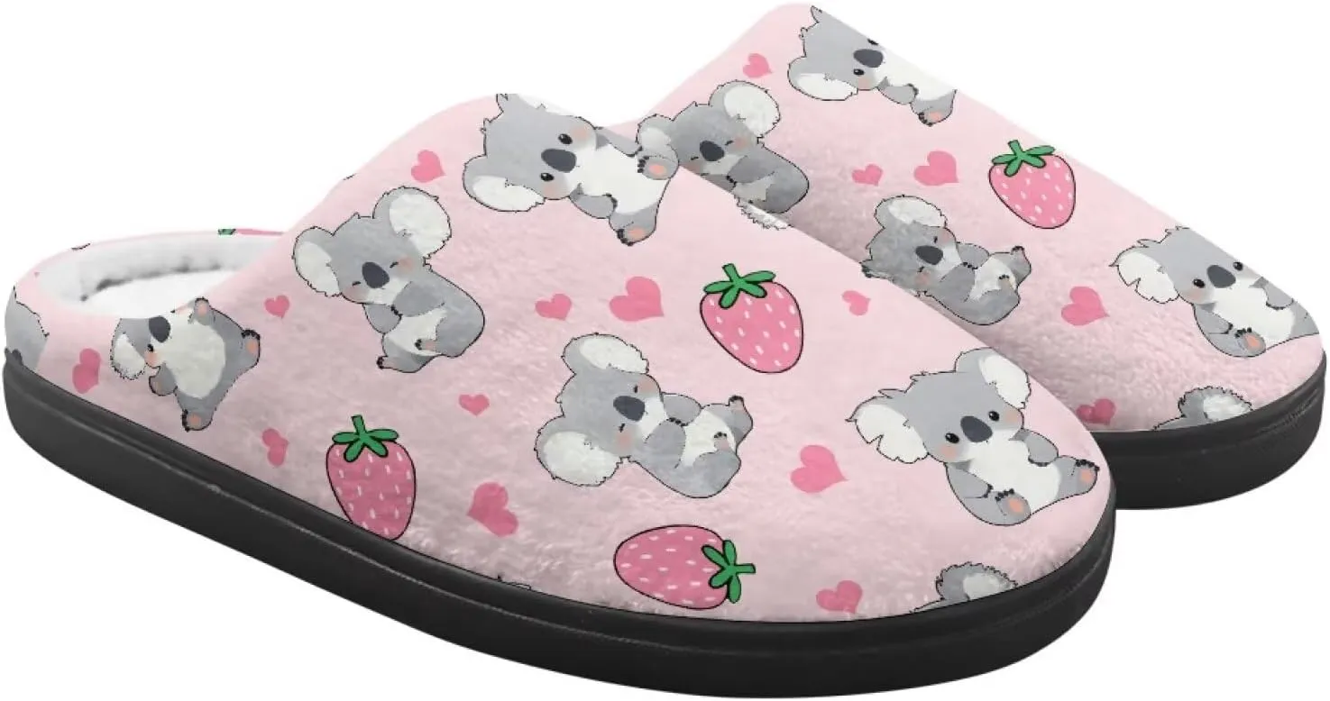Little Girls Slippers Indoor Comfort Cute Pattern Size 9-15 Black