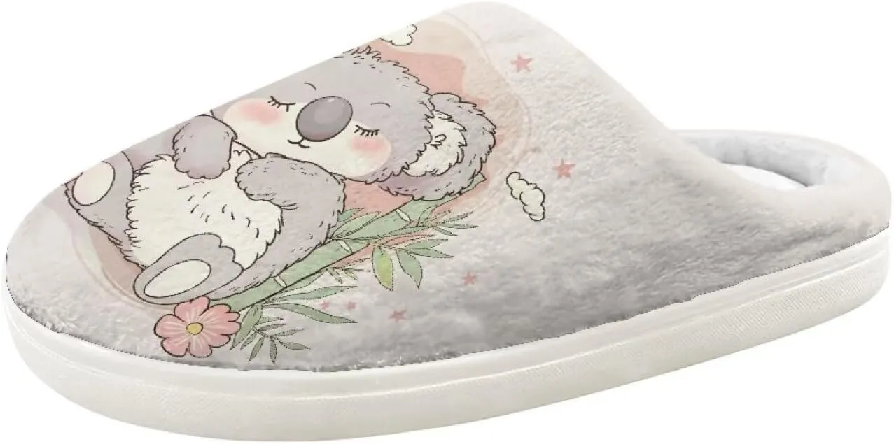 Little Girls Slippers Indoor Comfort Cute Pattern Size 9-15 White