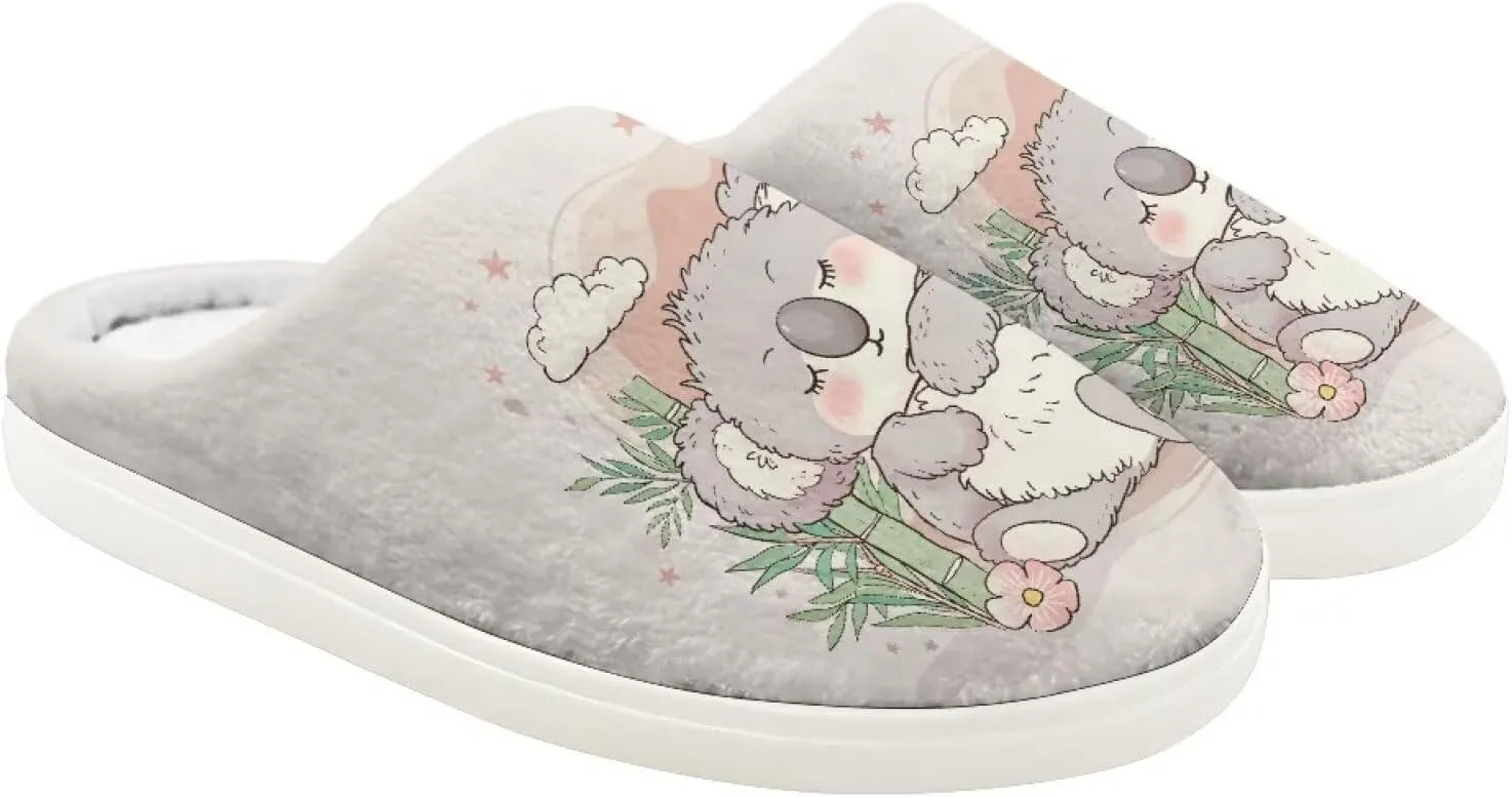 Little Girls Slippers Indoor Comfort Cute Pattern Size 9-15 White