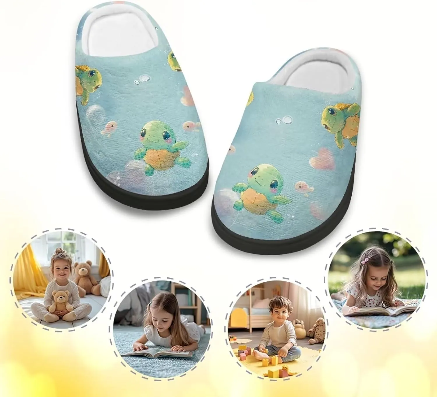 Lotusorchid Girls House Slipper Memory Foam Kids Bedroom Slipper Non Slip Closed Toe Sleep Slipper for Boys Bedroom Slipper with Rubber Sole