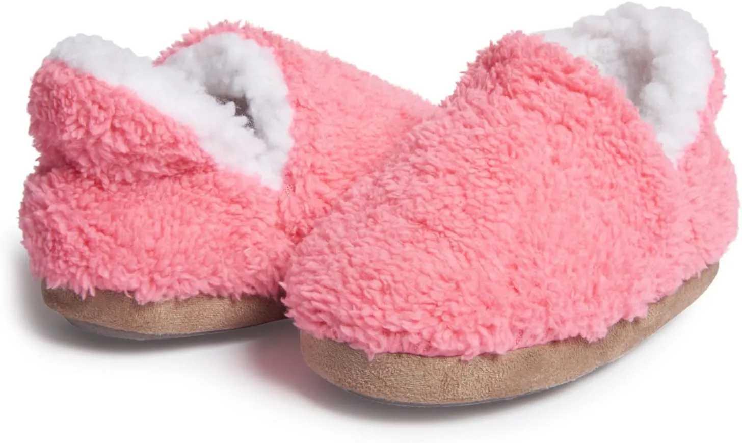 Lucky Brand Toddler Girls Sherpa Bedroom Slippers, Non Slip A-line House Shoes, Little Kids Comfy Indoor Slipper, Sizes 5-10
