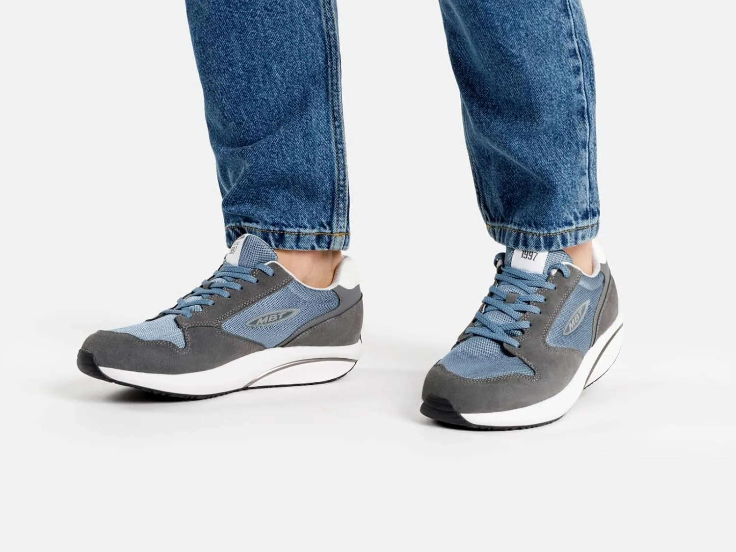 MBT Mens 1997 Classic Leather Textile Trainers