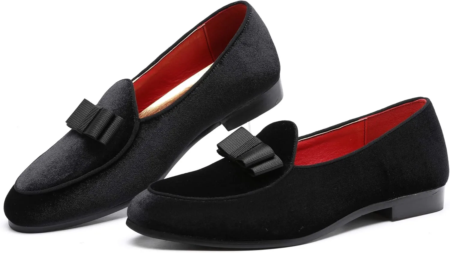 Mens Loafers Driving Shoes for Men Leather Elegant Moccasin Wedding Dress Smoking Slipper Bow Black Blue Red