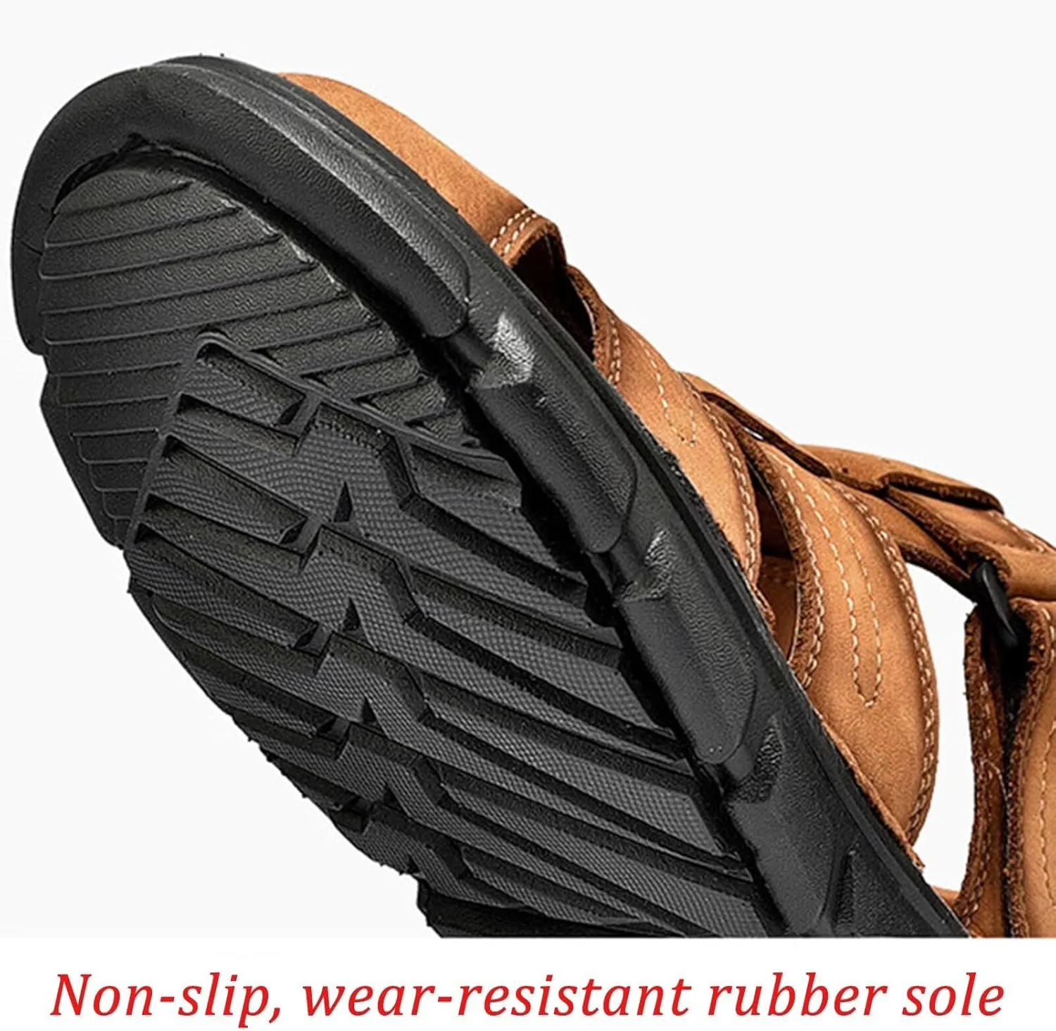 Men's Sandals Leather Closed Toe Beach Outdoor Summer Sport Hiking Sandals Size 6-11