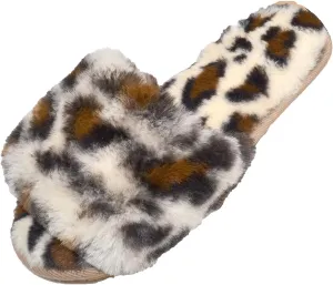 Millffy Women Fluffy Ladies Slippers Faux Wool Fuzzy Slippers Chic Luxurious Open Toed Soft Fur Slippers