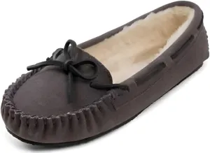 Minnetonka Women's Cally Slipper, Grey, 7.5