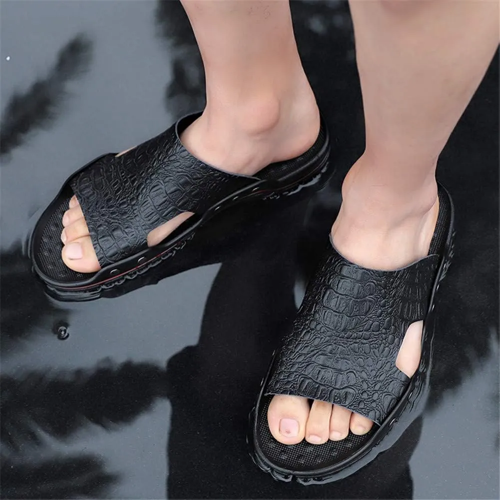 MizHome Men's Open Toe Beach Slides Sandals Indoor Outdoor Casual Slippers for Summer