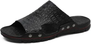 MizHome Men's Open Toe Beach Slides Sandals Indoor Outdoor Casual Slippers for Summer