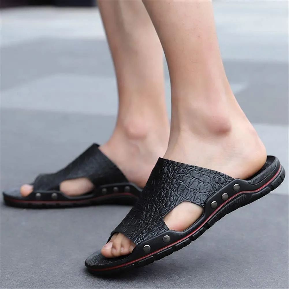 MizHome Men's Open Toe Beach Slides Sandals Indoor Outdoor Casual Slippers for Summer