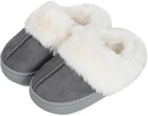 MK MATT KEELY Girls Boys Slippers Kids Fuzzy House Slippers Baby Toddlers Non-Slip House Shoes Winter Warm Soft Plush Indoor Outdoor Slipper for Little Kid Big Kid