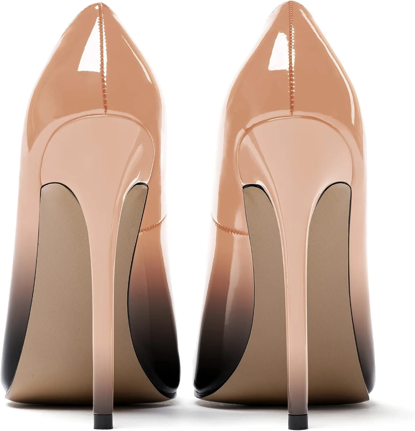 MODENCOCO Women's Slip On Patent Round Toe Stiletto High Heel Pumps Shoes 4.5 Inch