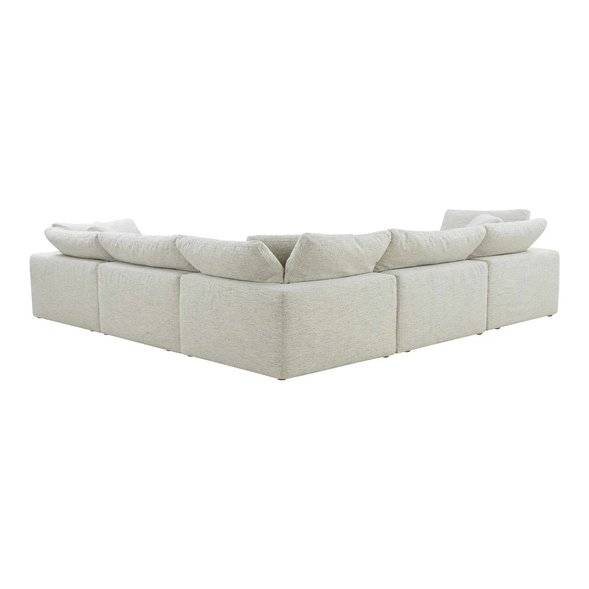 Moe's Home Collection Clay Classic L-Shaped Modular Sectional ~ Coastside Sand Performance Fabric