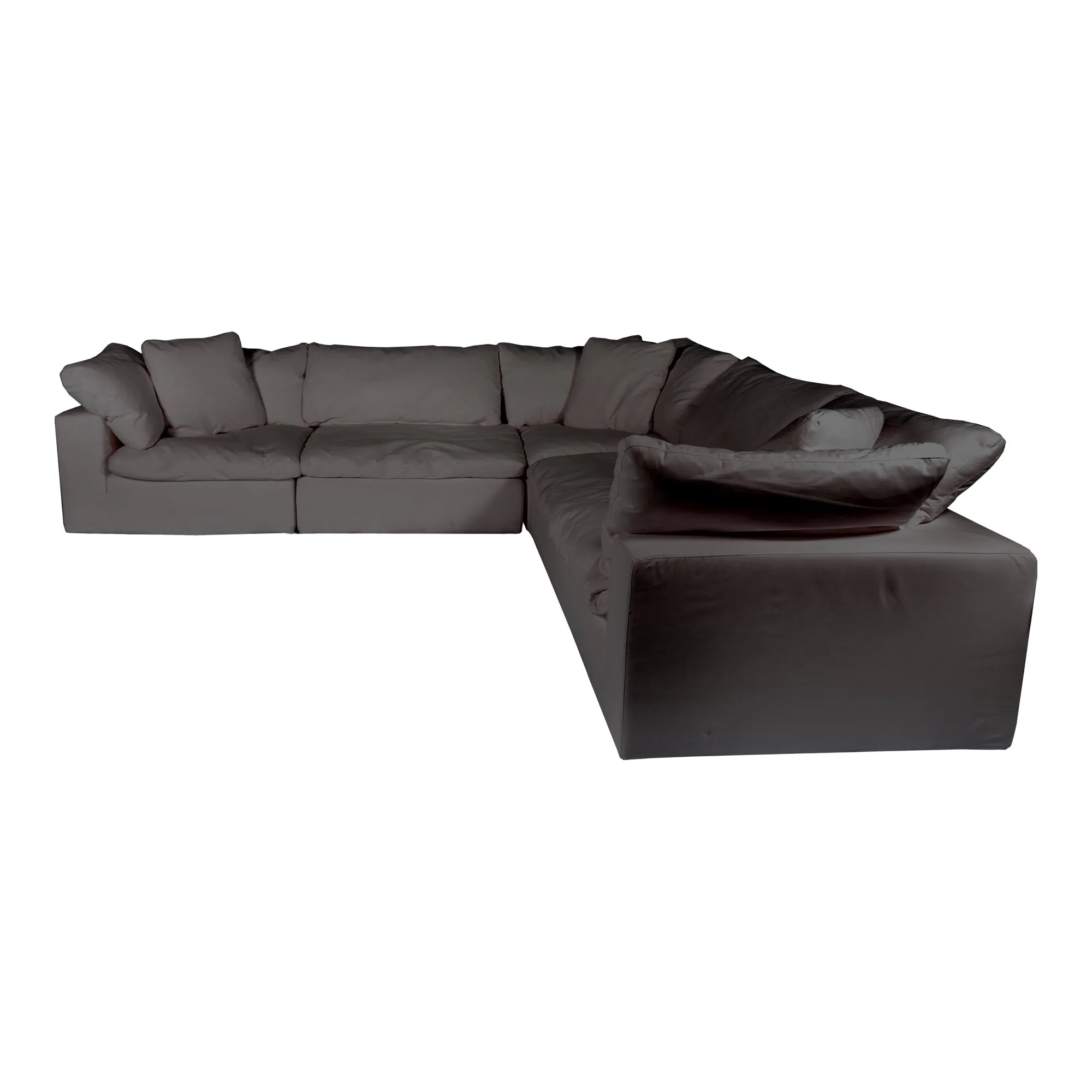Moe's Home Collection Clay Classic L-Shaped Modular Sectional ~ Light Grey LiveSmart Performance Fabric