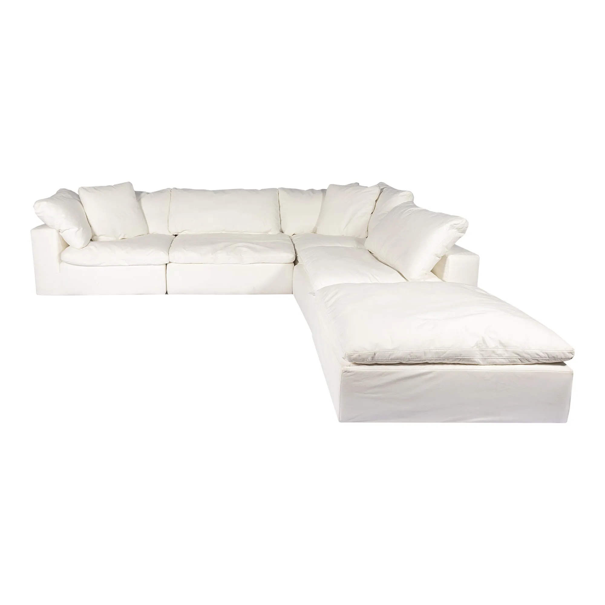 Moe's Home Collection Clay Dream Modular Sectional ~ Cream White LiveSmart Performance Fabric