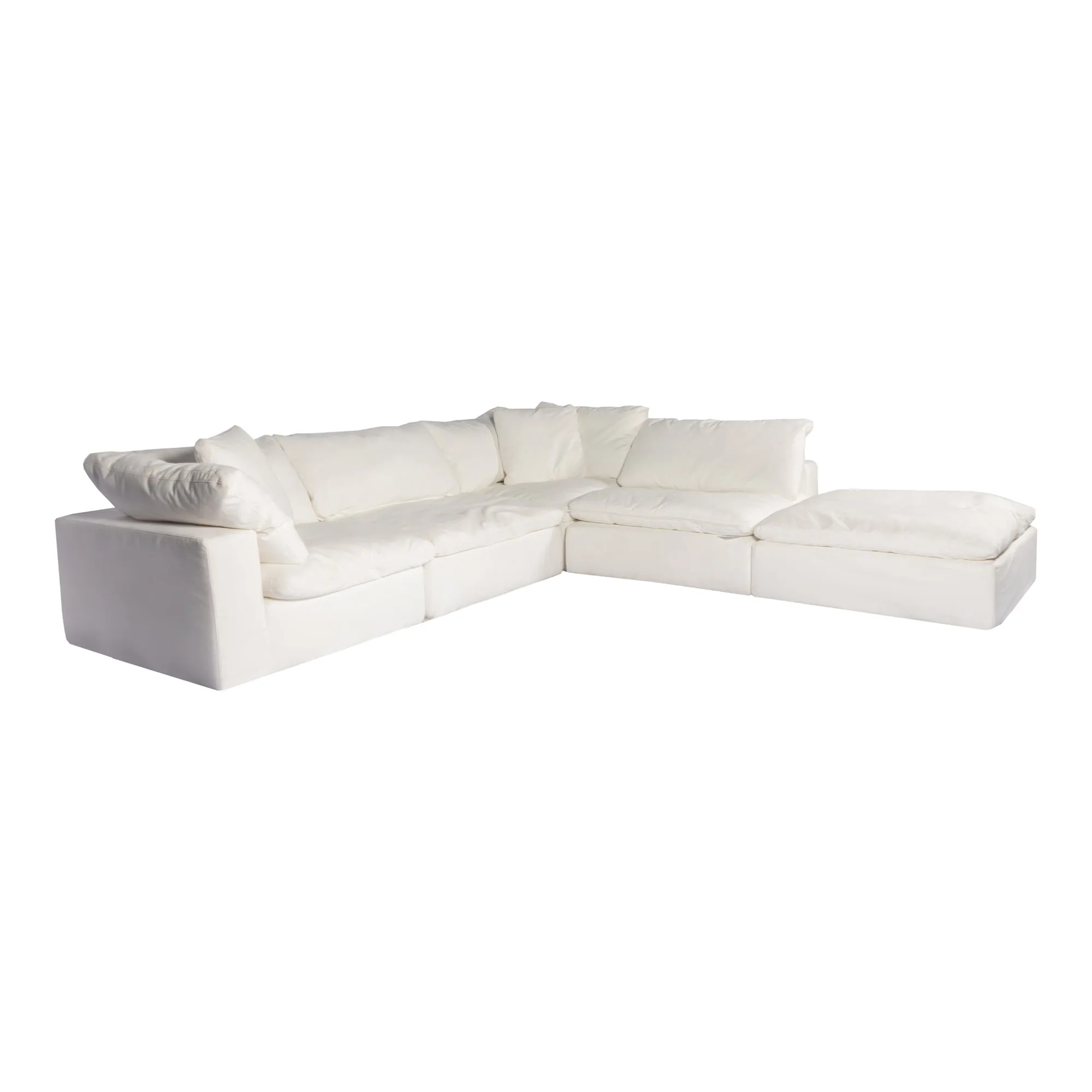 Moe's Home Collection Clay Dream Modular Sectional ~ Cream White LiveSmart Performance Fabric