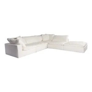 Moe's Home Collection Clay Dream Modular Sectional ~ Cream White LiveSmart Performance Fabric